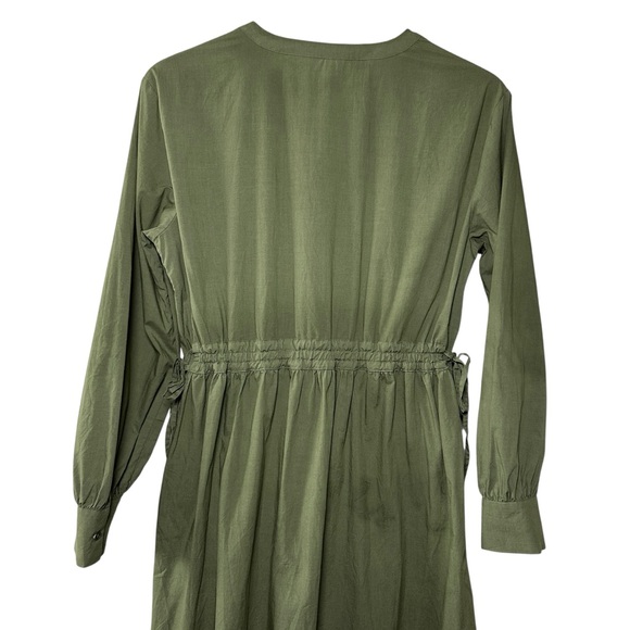 Rails Maple Olive‎ Smoke Midi Dress Smocked Waist Boho Cottagecore Chic Size S - Picture 6 of 16